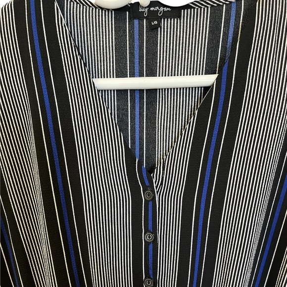 Lily Morgan Striped Maxi Jumpsuit with drawstring waist and front pockets - Picture 2 of 4